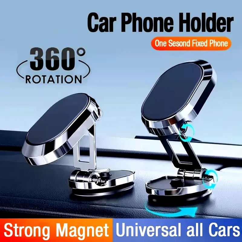 Car Accessories Dashboard - Magnetische autotelefoonhouder, magnetische telefoonbevestiging, opvouwbare dashboardstandaard,