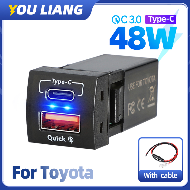 Car Accessories Qc - 48W Snellader Qc3.0 Usb Type-C Pd