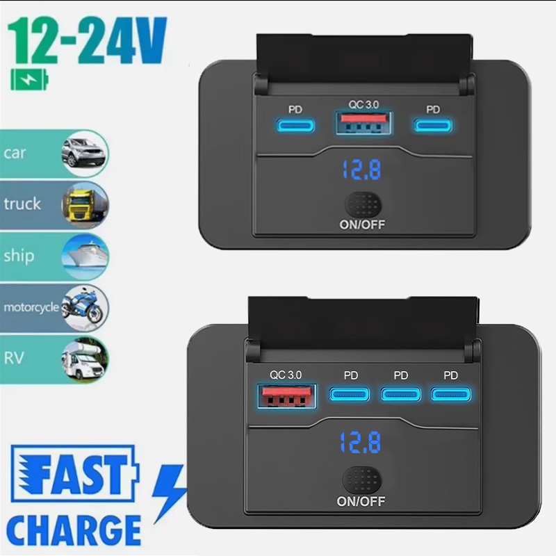 Car Accessories Qc - Drie PD & QC 3.0 USB-autolader