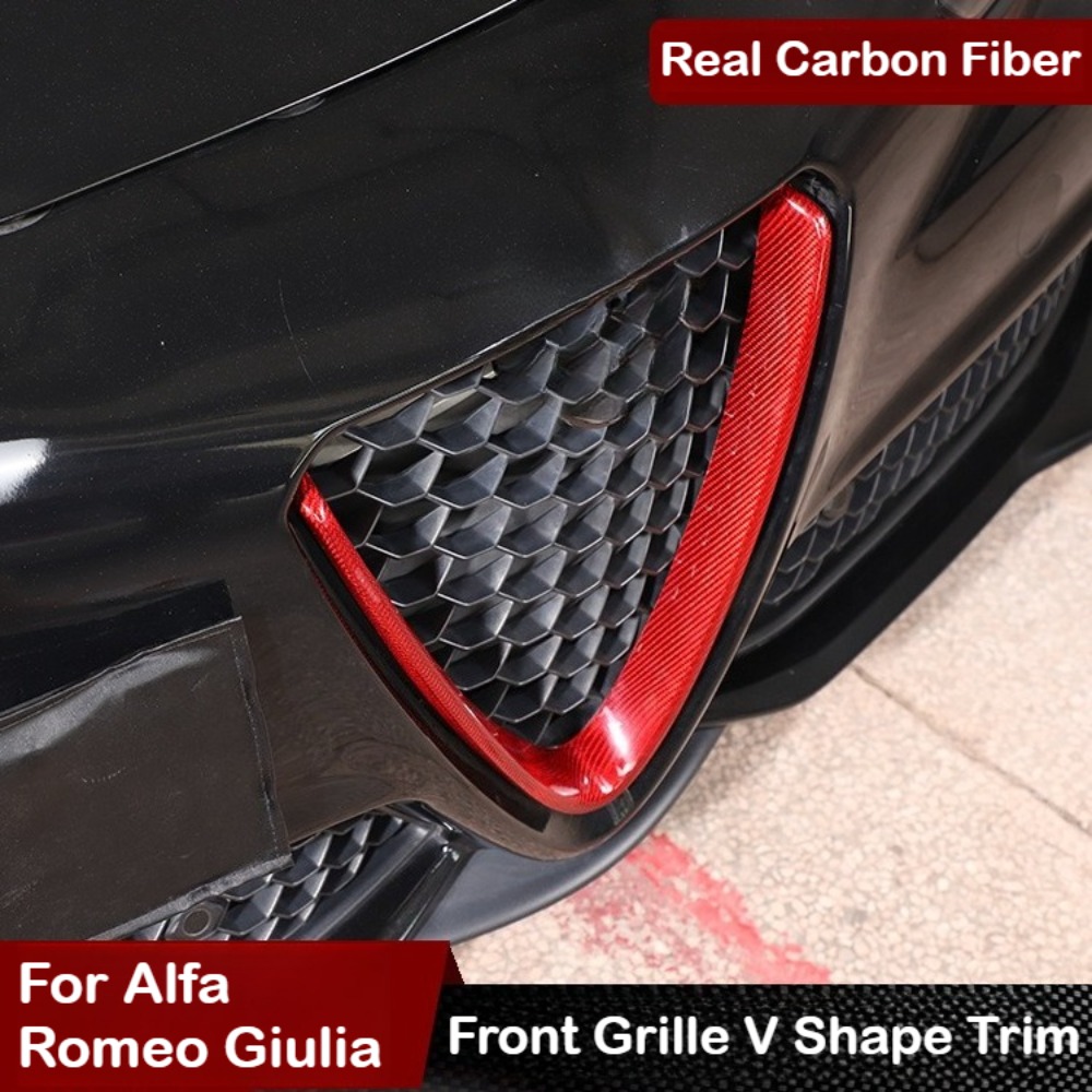 Car Accessories Racing - Koolstofvezel Grille Trim Voor Alfa Romeo