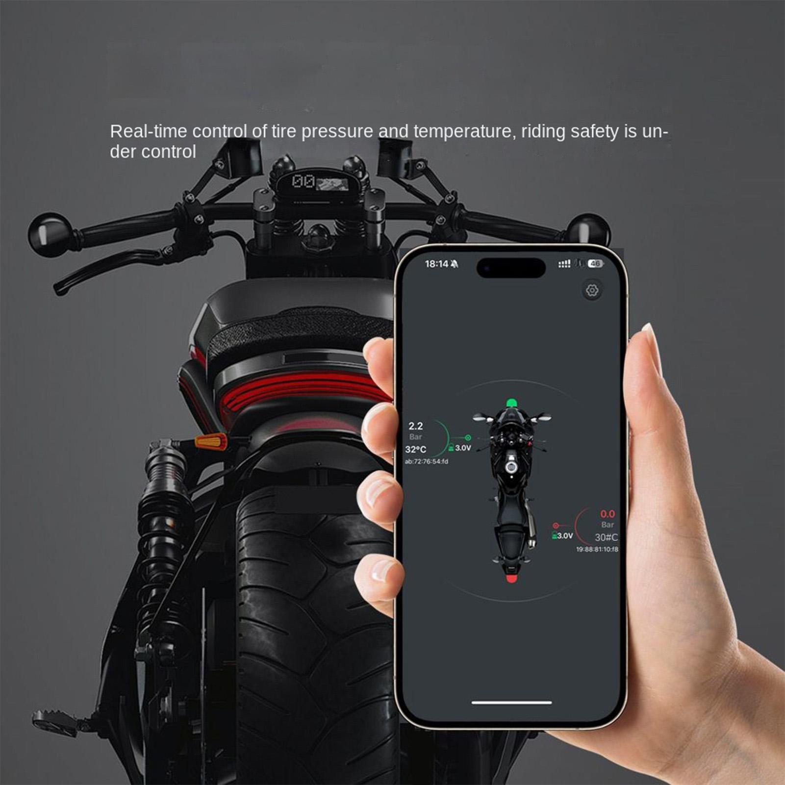 Tire Pressure Monitor - Bandenspanningsmeter Draadloos wielsensormonitorsysteem Motorbandenspanningssensor voor thuisgarage