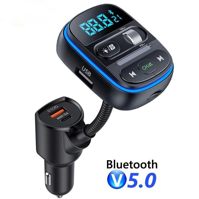 Car Accessories Qc - T77 Bluetooth 5.0 FM-zender voor auto,