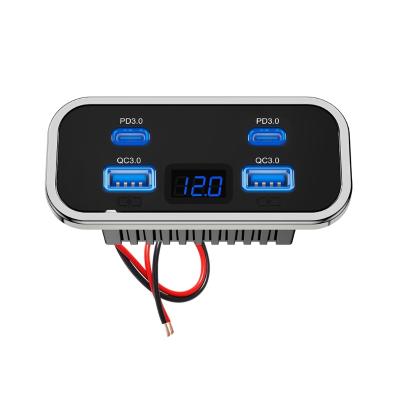 Car Accessories Qc - Accessoires voor wandmontage USB-autoladers 4 poorten
