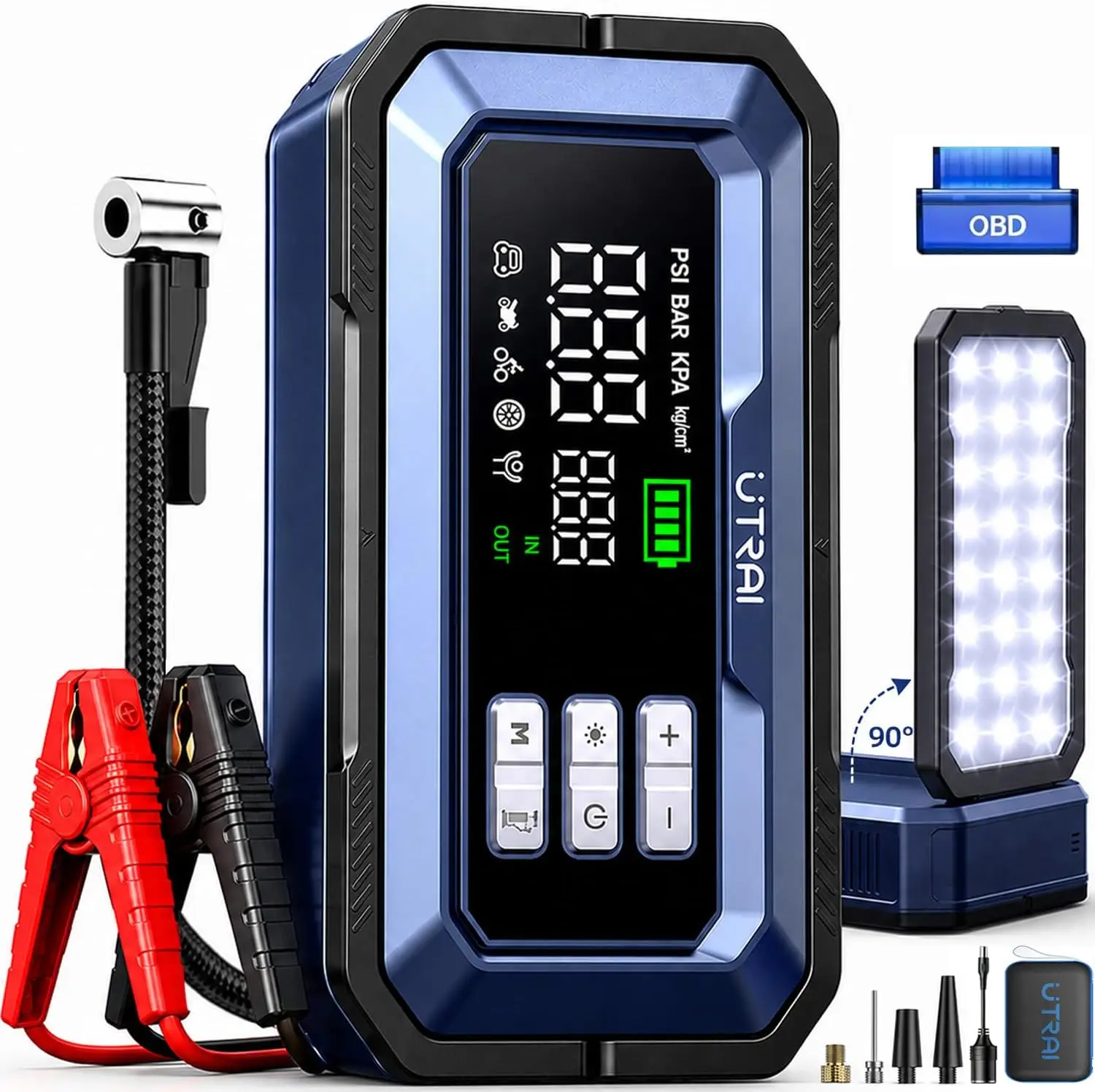 Jumpstarter met luchtcompresso - Portable Jump Starter recensie en prijs