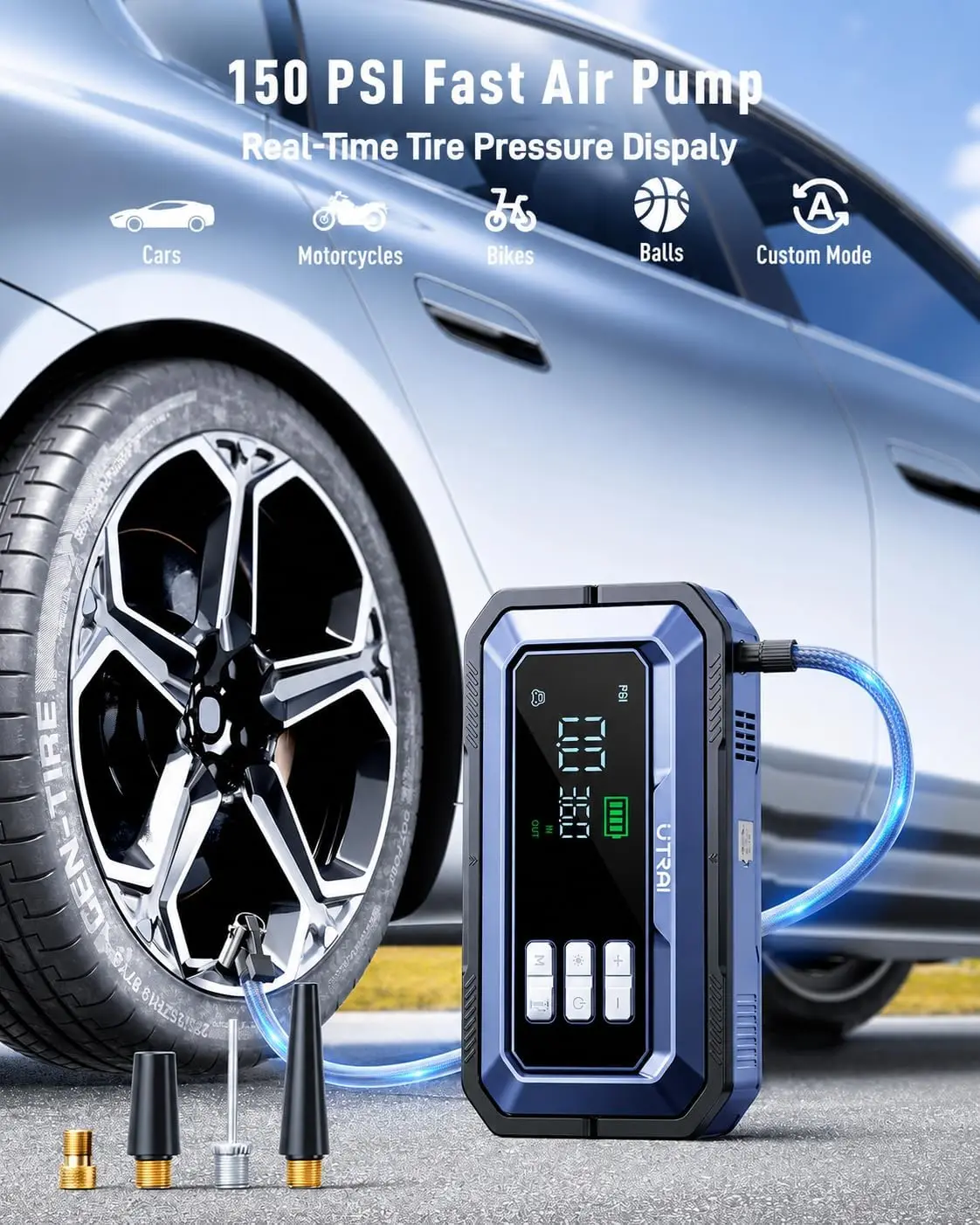 Jumpstarter met luchtcompresso - Portable Jump Starter recensie en prijs