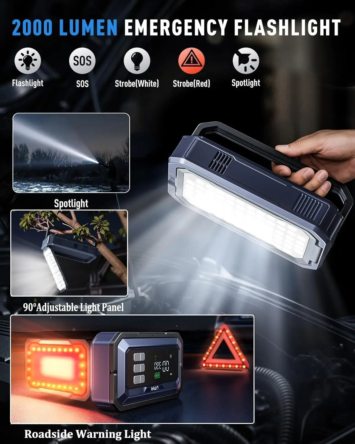 Jumpstarter met luchtcompresso - Portable Jump Starter recensie en prijs