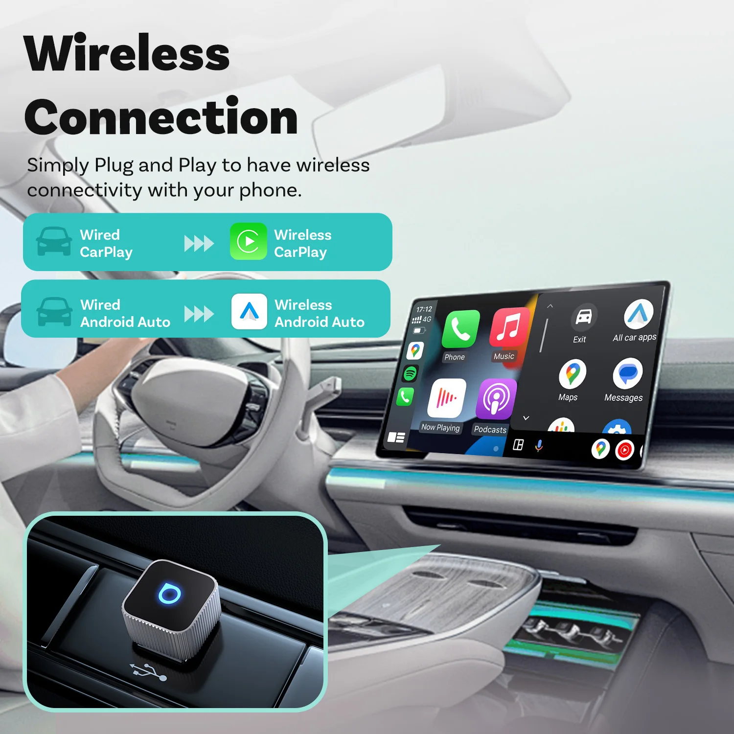 Ottocast Mini Slim draadloze C - Car Accessories Youtube recensie en prijs