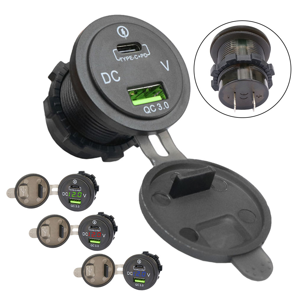 LED Outlet QC 3.0 Socket Voltm - Car Accessories Qc recensie en prijs