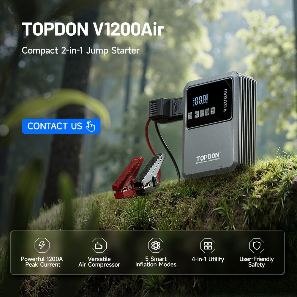 TOPDON V1200 Air 12V Starthulp - Portable Jump Starter recensie en prijs