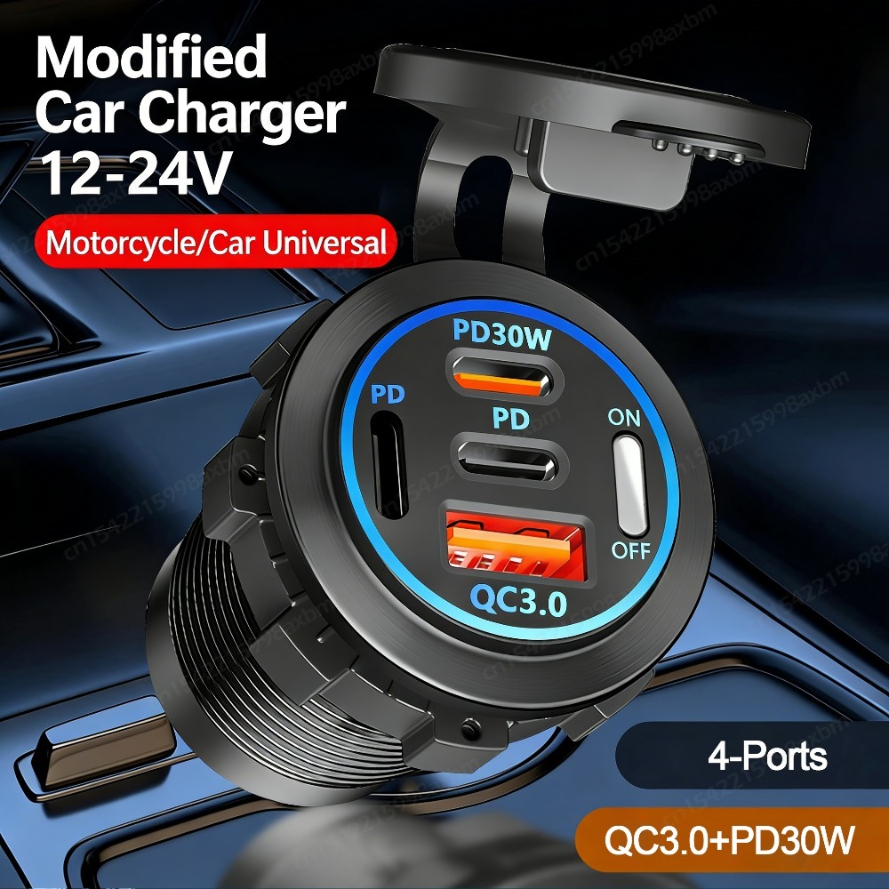12V QC3.0 USB-C stopcontact PD - Car Accessories Qc recensie en prijs