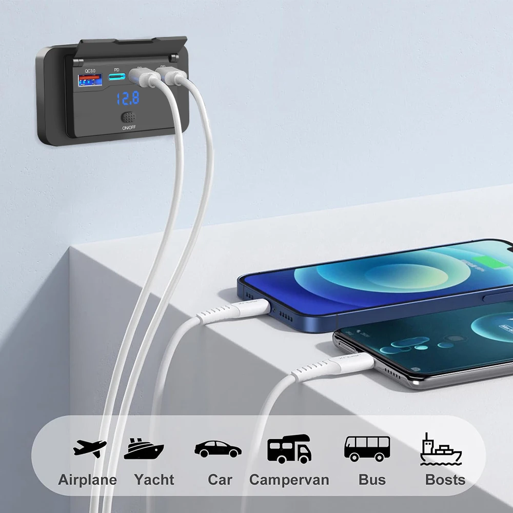 Drie PD & QC 3.0 USB-autolader - Car Accessories Qc recensie en prijs