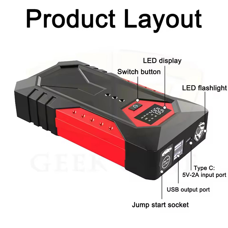 Draagbare auto-starthulp power - Portable Jump Starter recensie en prijs