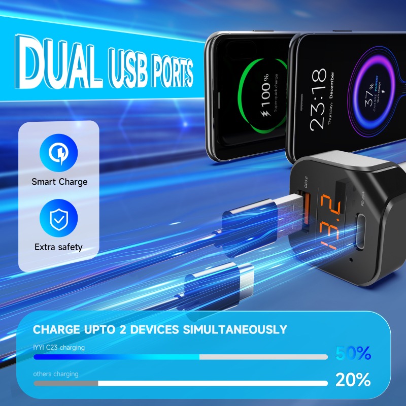C23 Bluetooth 5.1 Auto MP3 Ech - Car Accessories Qc recensie en prijs