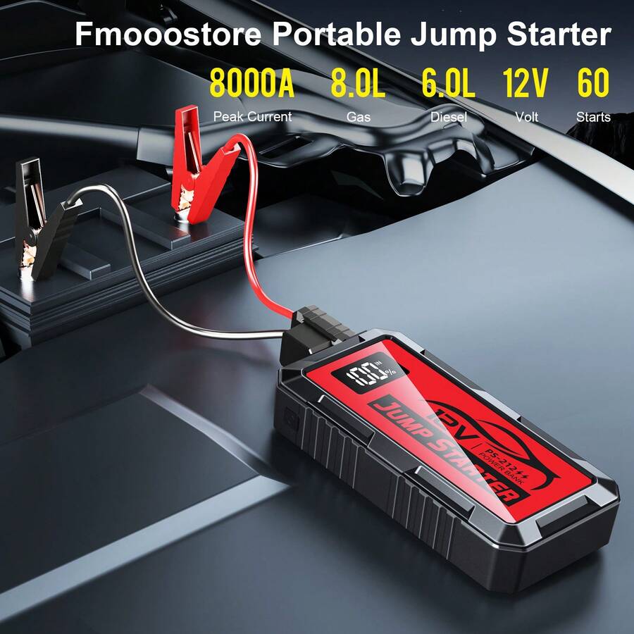 8000A Auto Startkabels, 12V St - Portable Jump Starter recensie en prijs