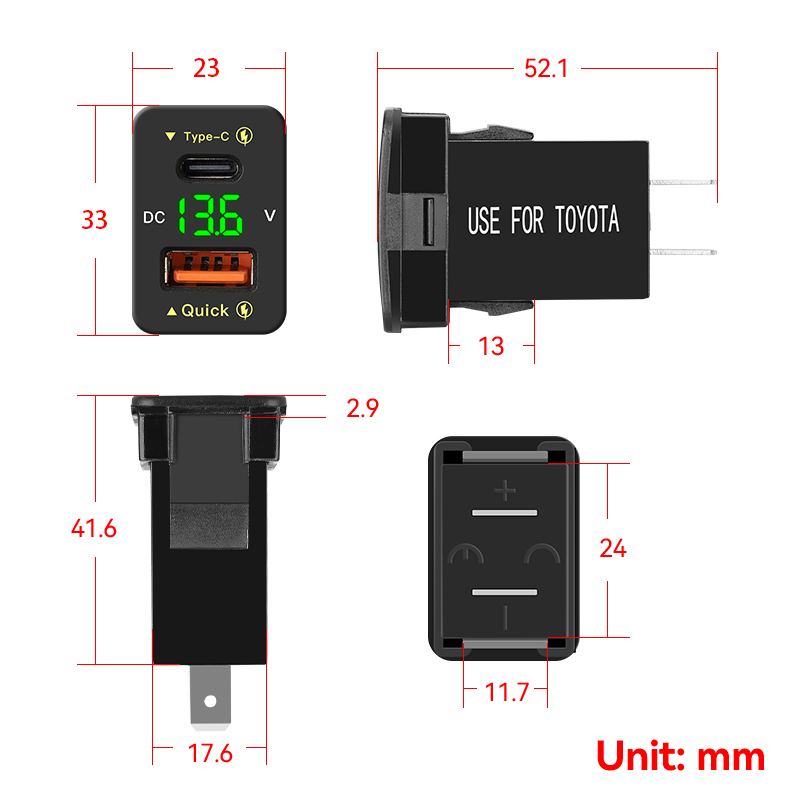 QC3.0 48W Usb C PD Poort 12 V/ - Car Accessories Qc recensie en prijs