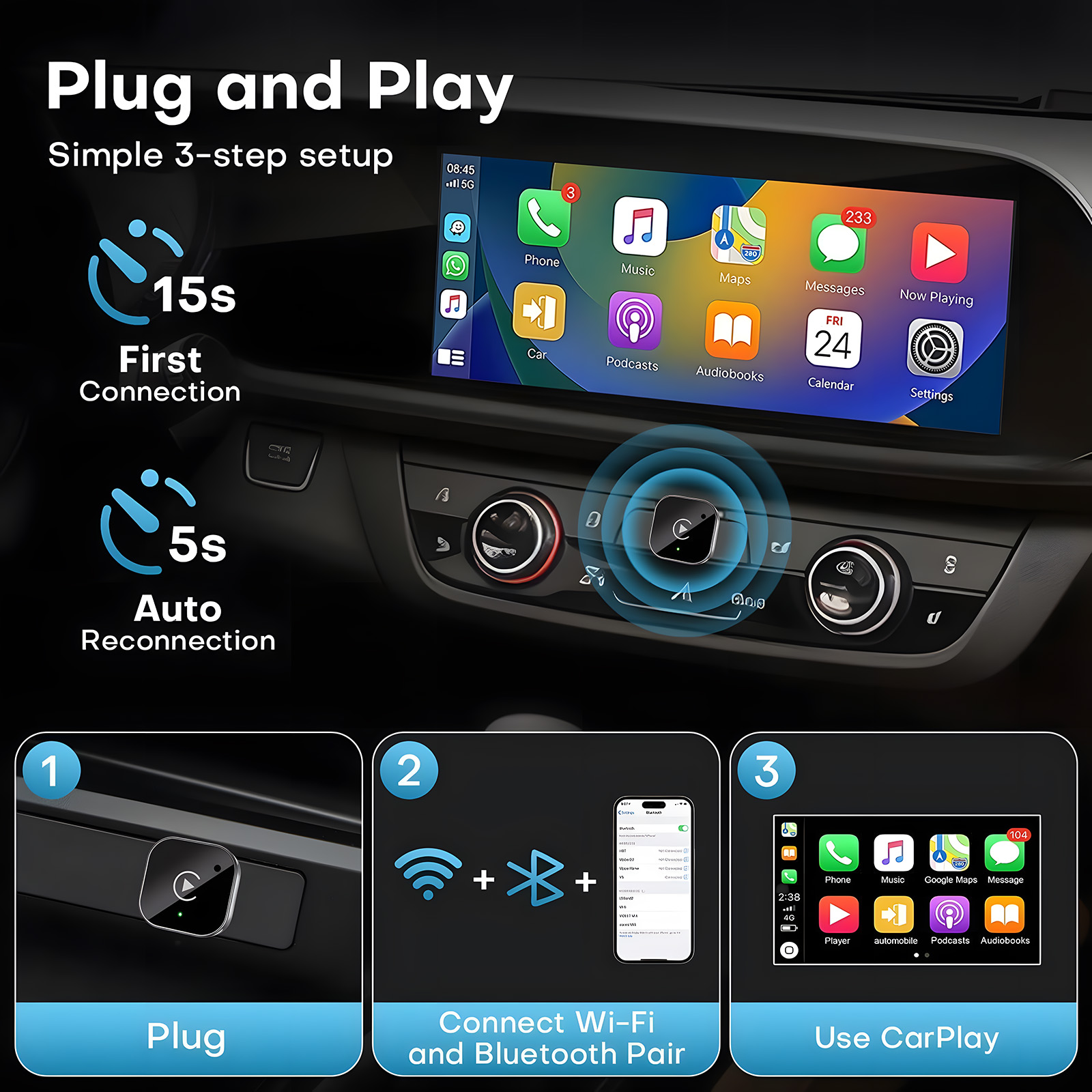 2026 Nieuwste draadloze CarPla - Car Accessories Youtube recensie en prijs